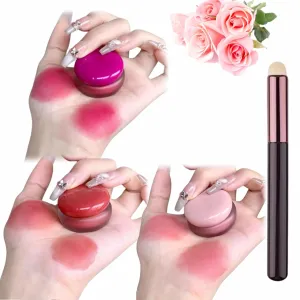 Lip&cheek Blurry Pudding Pot with Keyring, Multi-use Natural Glow Face Blush, Soft Matte Blush Blurry Makeup Blush Lipstick, Long-Lasting Makeup, High Color Rendering (3pcs A)