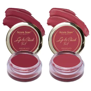Lips & Cheek Tint Combo Pack of 2 | Matte Natural Blush for Women | Lip Tint with Vitamin E | Nourishing Cheek Tint (Mandy, Hippie Pink)