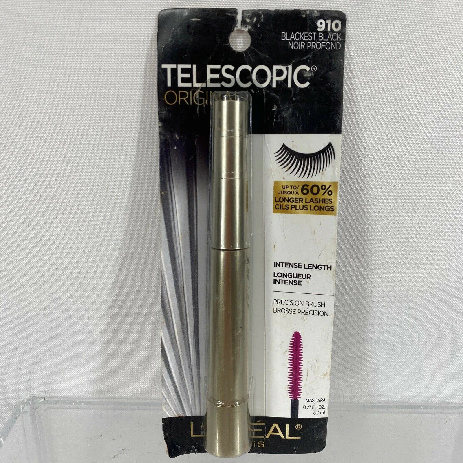 Loreal 910 BLACKEST BLACK Telescopic Original Lengthening Mascara Precision￼