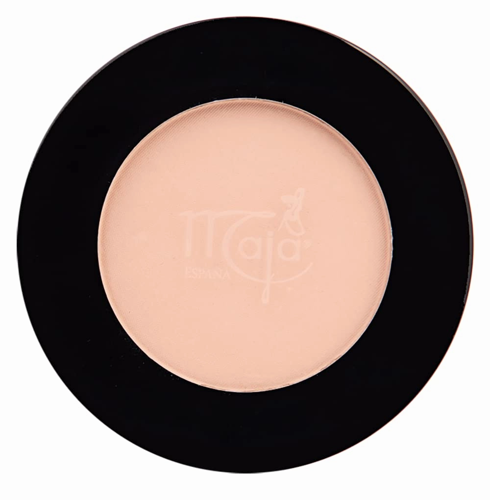 Maja Pressed Compact Powder for Flawless Uniform Coverage, Matte Skin, Without Shine, Long Lasting Effect, Fragrance-Free, Mirror and Tassel, Natural Color, 0.53 Oz, Box