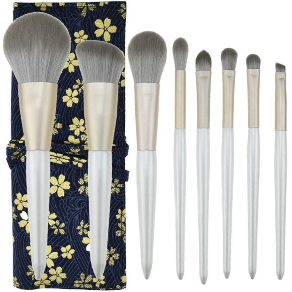 Makeup Brushes Set 8PCs Professional Makeup Brushes,Soft and Odor-free Natural Synthetic Bristles,for Face Powder Blush Eyeshadow Brushes Tool Kit (Blue)