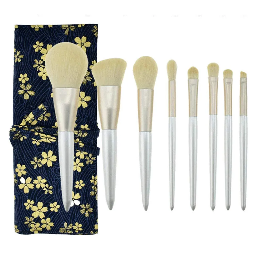 Makeup Brushes Set 8PCs Professional Makeup Brushes,Soft and Odor-free Natural Synthetic Bristles,for Face Powder Blush Eyeshadow Brushes Tool Kit (Blue)