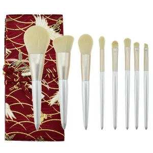 Makeup Brushes Set 8PCs Professional Makeup Brushes,Soft and Odor-free Natural Synthetic Bristles,for Face Powder Blush Eyeshadow Brushes Tool Kit (Red)