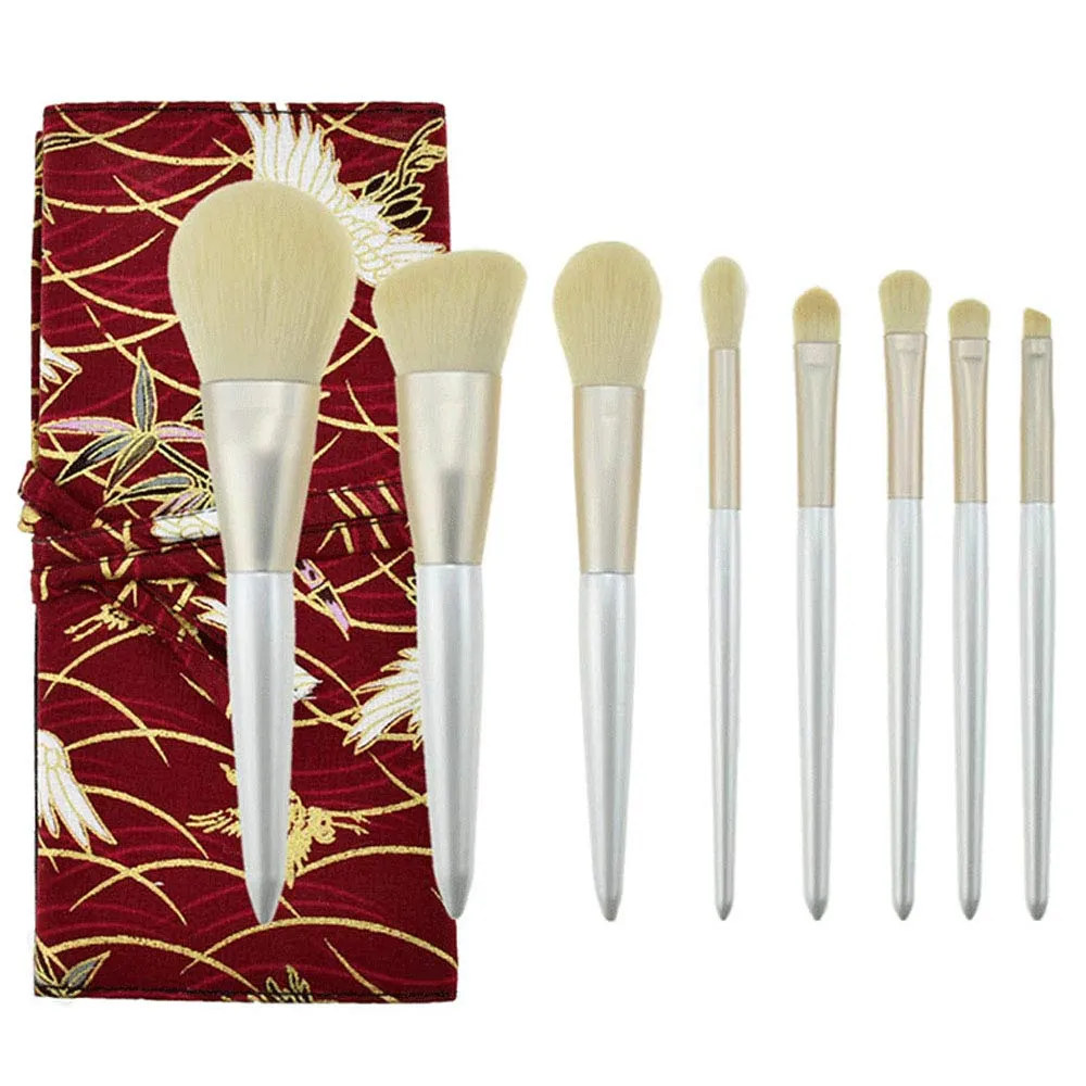 Makeup Brushes Set 8PCs Professional Makeup Brushes,Soft and Odor-free Natural Synthetic Bristles,for Face Powder Blush Eyeshadow Brushes Tool Kit (Red)