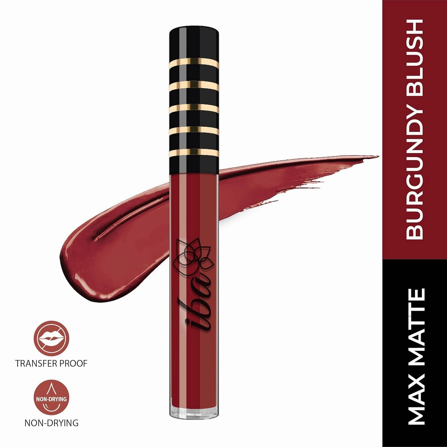 Matte Liquid Lipstick | Infused with Vitamin E & Almond Oil | Transfer Proof & Long Lasting | Waterproof & Smudge Proof | Velvet Matte Finish | Lightweight & Comfortable (Burgundy Blush, 2.6ml)