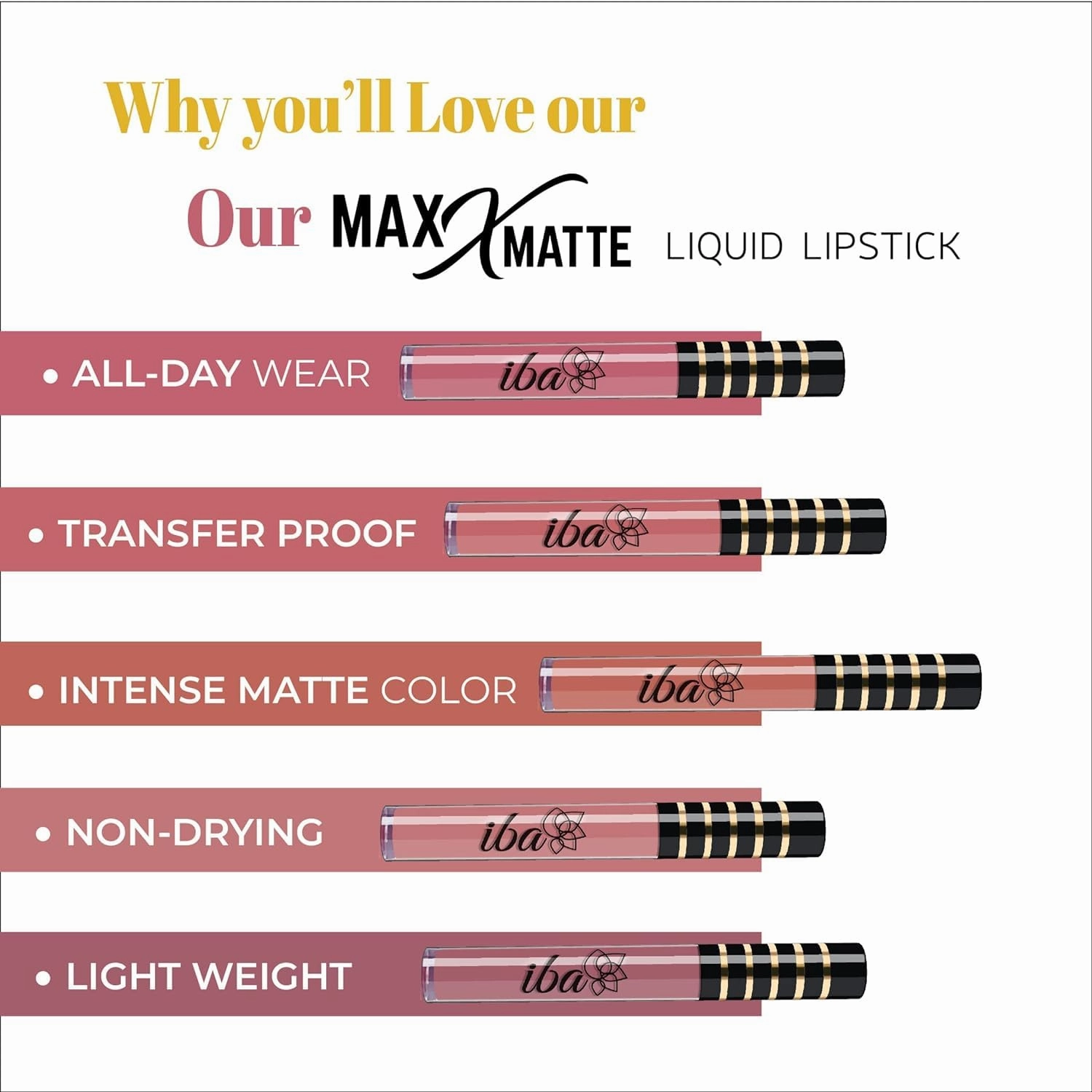 Matte Liquid Lipstick | Infused with Vitamin E & Almond Oil | Transfer Proof & Long Lasting | Waterproof & Smudge Proof | Velvet Matte Finish | Lightweight & Comfortable (Burgundy Blush, 2.6ml)