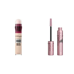 Maybelline Lash Sensational Sky High Washable Mascara Makeup, Volumizing, Lengthening, Defining & Instant Age Rewind Eraser Dark Circles Treatment Multi-Use Concealer, 110, 1 Count