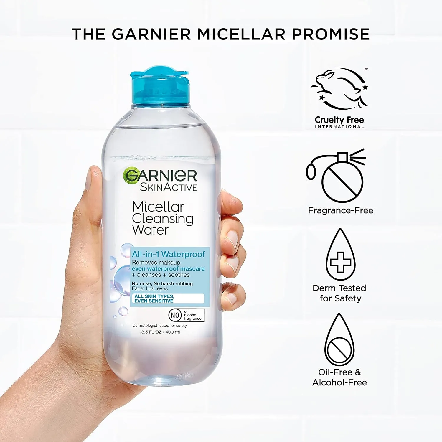 Maybelline The Falsies Lash Lift Waterproof Mascara   Garnier SkinActive Micellar Water Bundle, Includes 1 Mascara in Brownish Black and 1 Makeup Remover