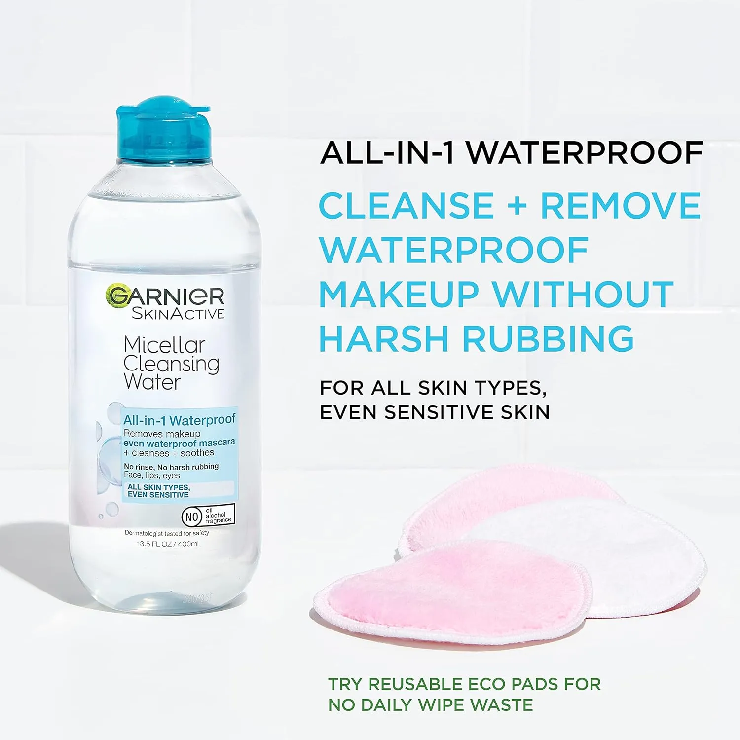 Maybelline The Falsies Lash Lift Waterproof Mascara   Garnier SkinActive Micellar Water Bundle, Includes 1 Mascara in Brownish Black and 1 Makeup Remover