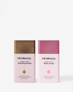 MCoBeauty Super Glow Bronzing and Blush Drops in Peach Pink, Sun-Kissed Healthy Glow for Hydrated Radiance, Pack of 2, Vegan, Cruelty Free Cosmetics