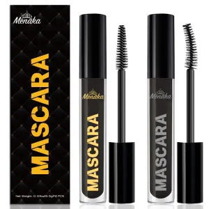 MENAKA Mascara Volumizing, Lengthening, Defining, Curling, Waterproof Mascara Set, Holiday Gift for Beauty Lovers,Vegan & Cruelty-Free,Black,2 Count