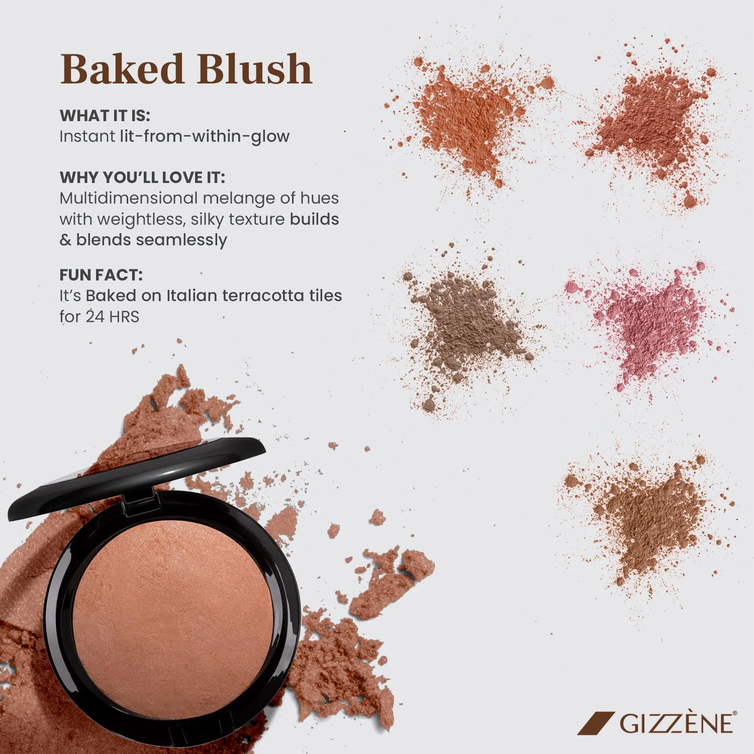 Mineral Blush Powder – Medium Coverage Terracotta Blush for Cheeks & Face with High Pigments for Shiny, Healthy Natural Finish – Buildable, Sweat Proof Makeup Blush (Soft Peach)