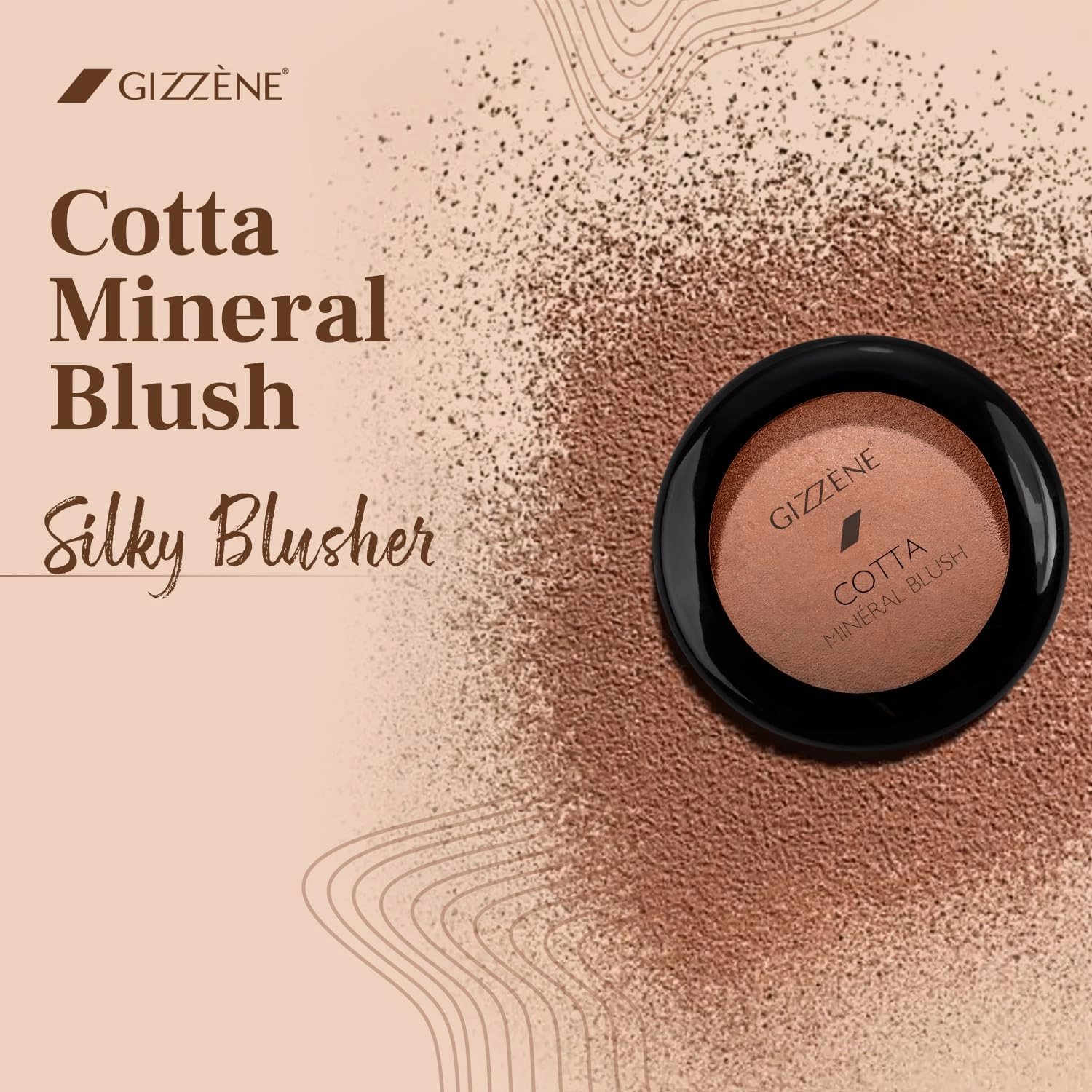 Mineral Blush Powder – Medium Coverage Terracotta Blush for Cheeks & Face with High Pigments for Shiny, Healthy Natural Finish – Buildable, Sweat Proof Makeup Blush (Soft Peach)
