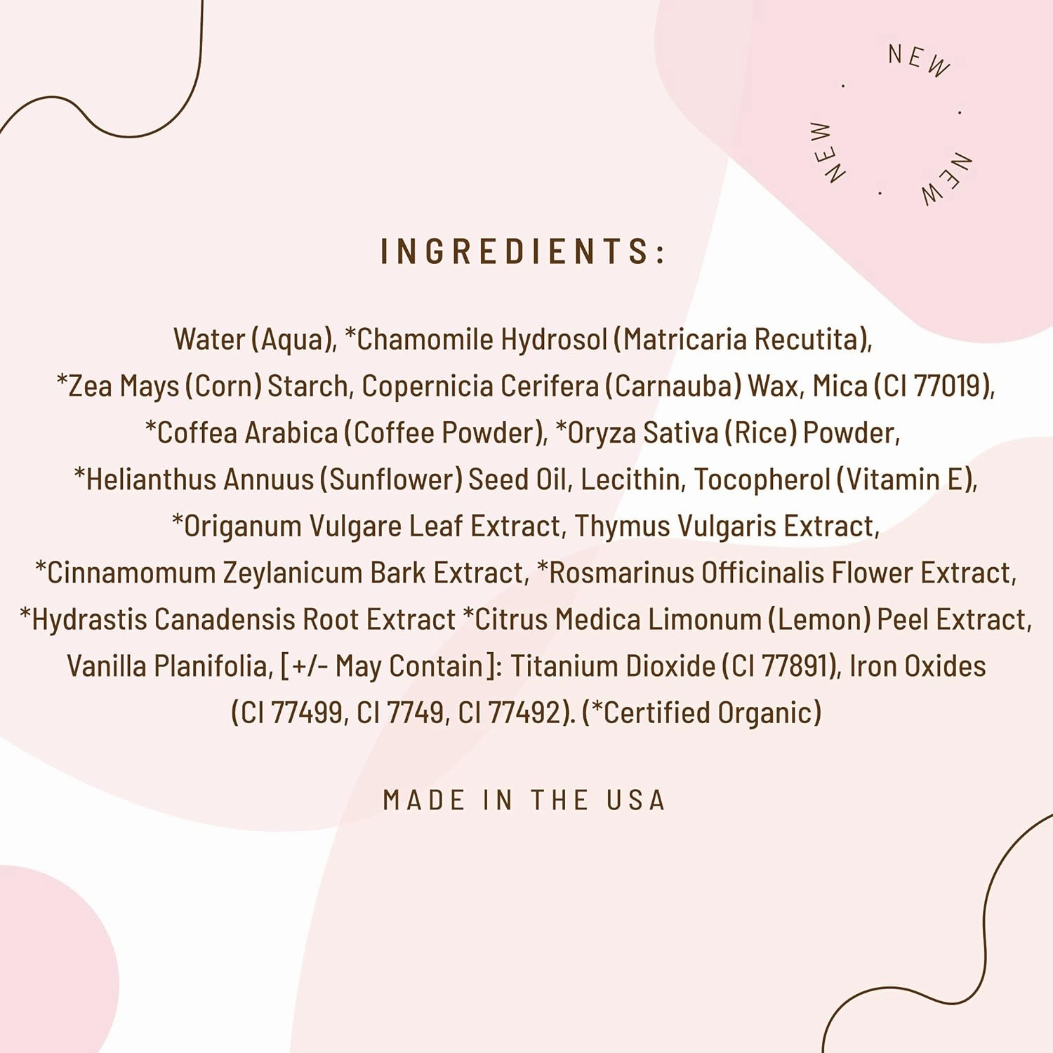 Mom's Secret 100% Natural Mascara Brown, Organic, Vegan, Paraben & Gluten Free, Strengthens & Volumes, Stays on all day, Made in the USA, 0.25 ounce