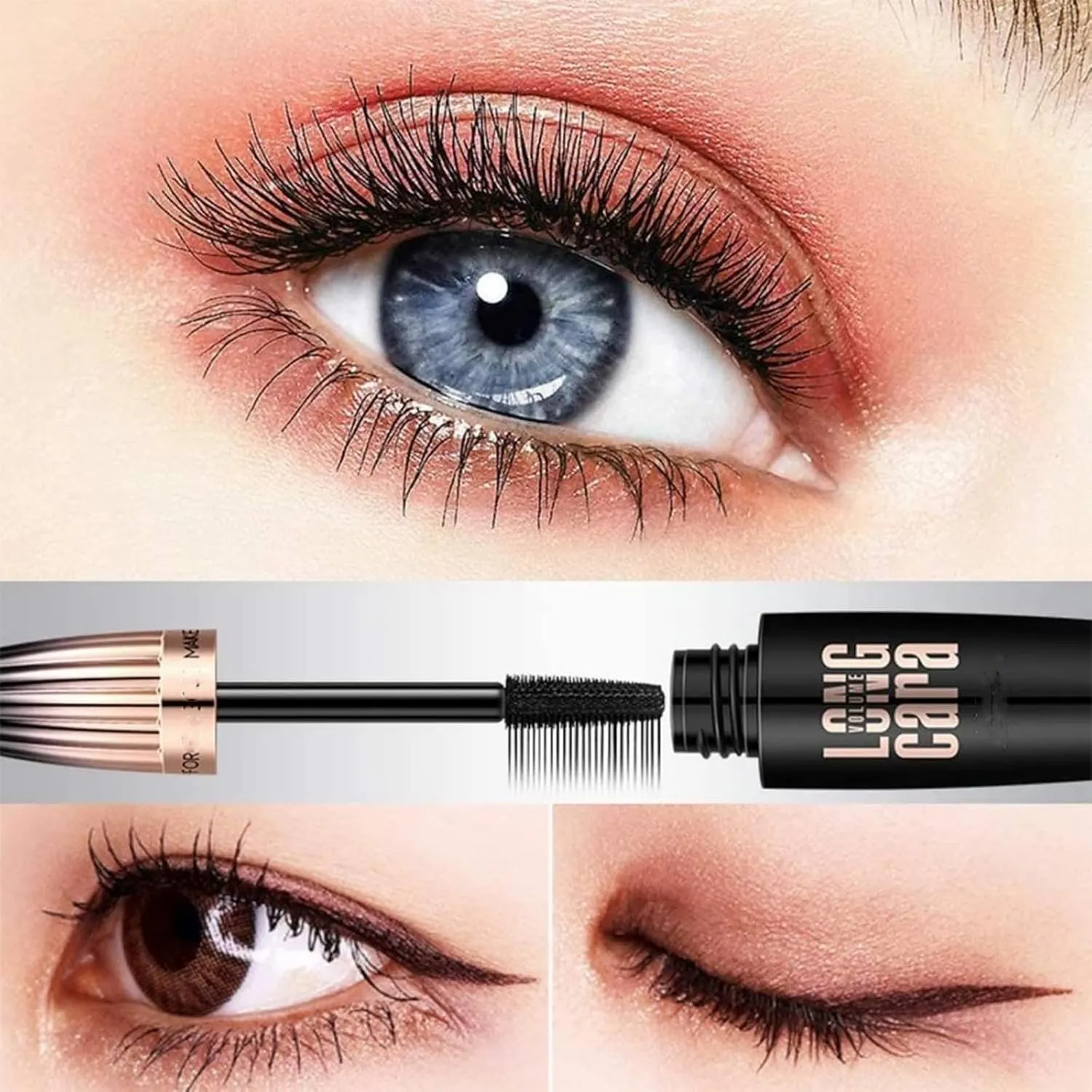 My Amazing Lashes Mascara Black,4d Volume and Length Silk Fiber Long-Lasting No Smudge Mascara Build Voluminous Eyelashes,Smudge Proof and Lengthen Eyelashes (Black 4PCS)