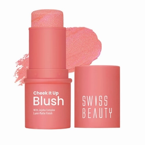 New Cheek It Up Blush, Coral, Lumi-Matte Finish with Jojoba Complex, 8g