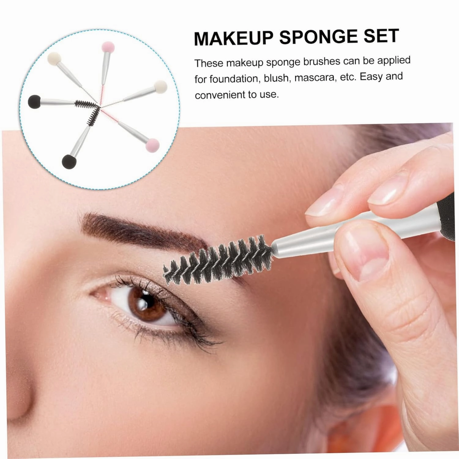 NOLITOY 24pcs Double-head Makeup Applicators for Women Versatile Sponges for Foundation Blush and Mascara Durable Easy to Use Brushes and Matte