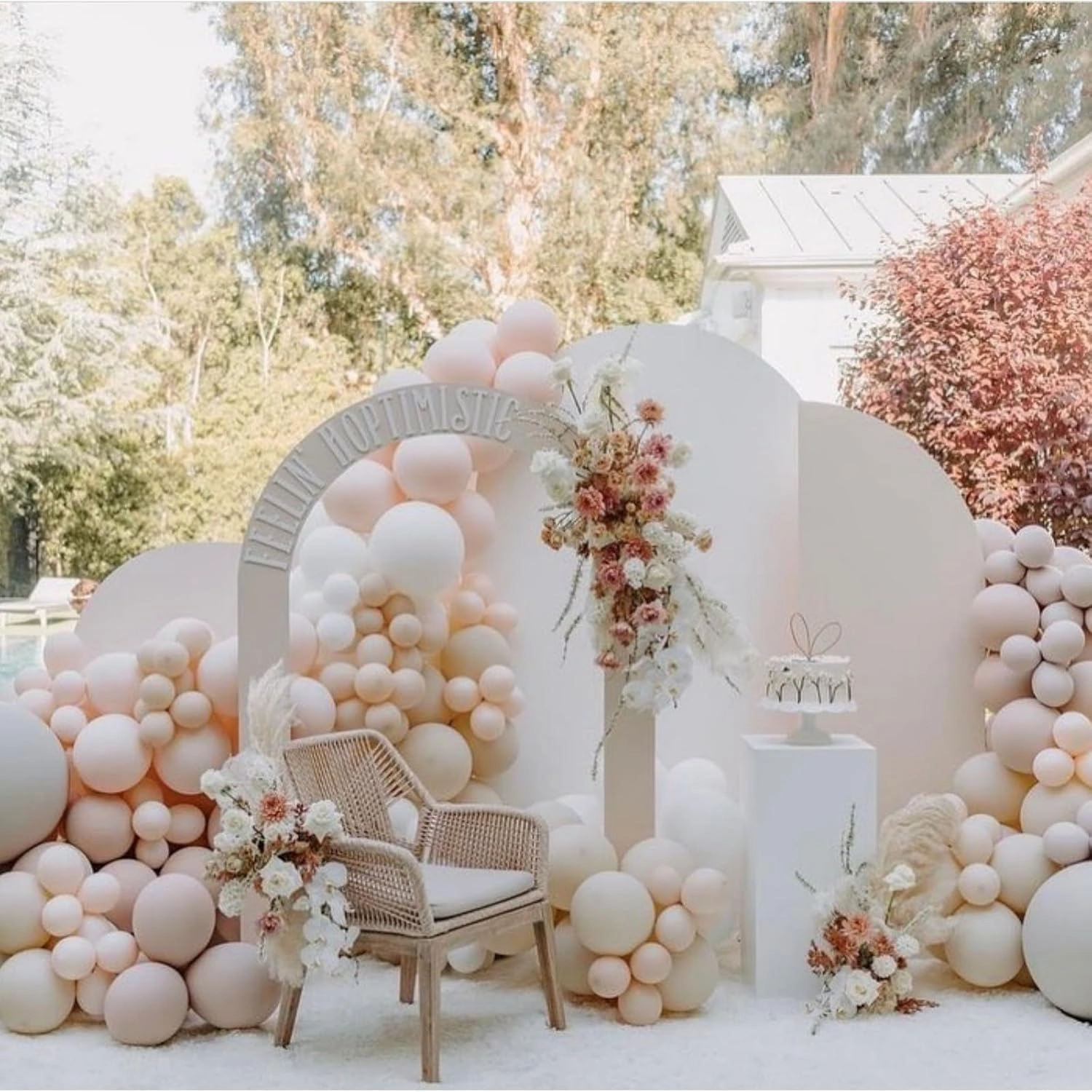 Nude Beige Balloons Double Stuffed Blush Cream Peach Garland Ivory Different Sizes Neutral Balloon Arch Kit Perfect For Baby Shower Gender Reveal Birthday Boho Party Decorations