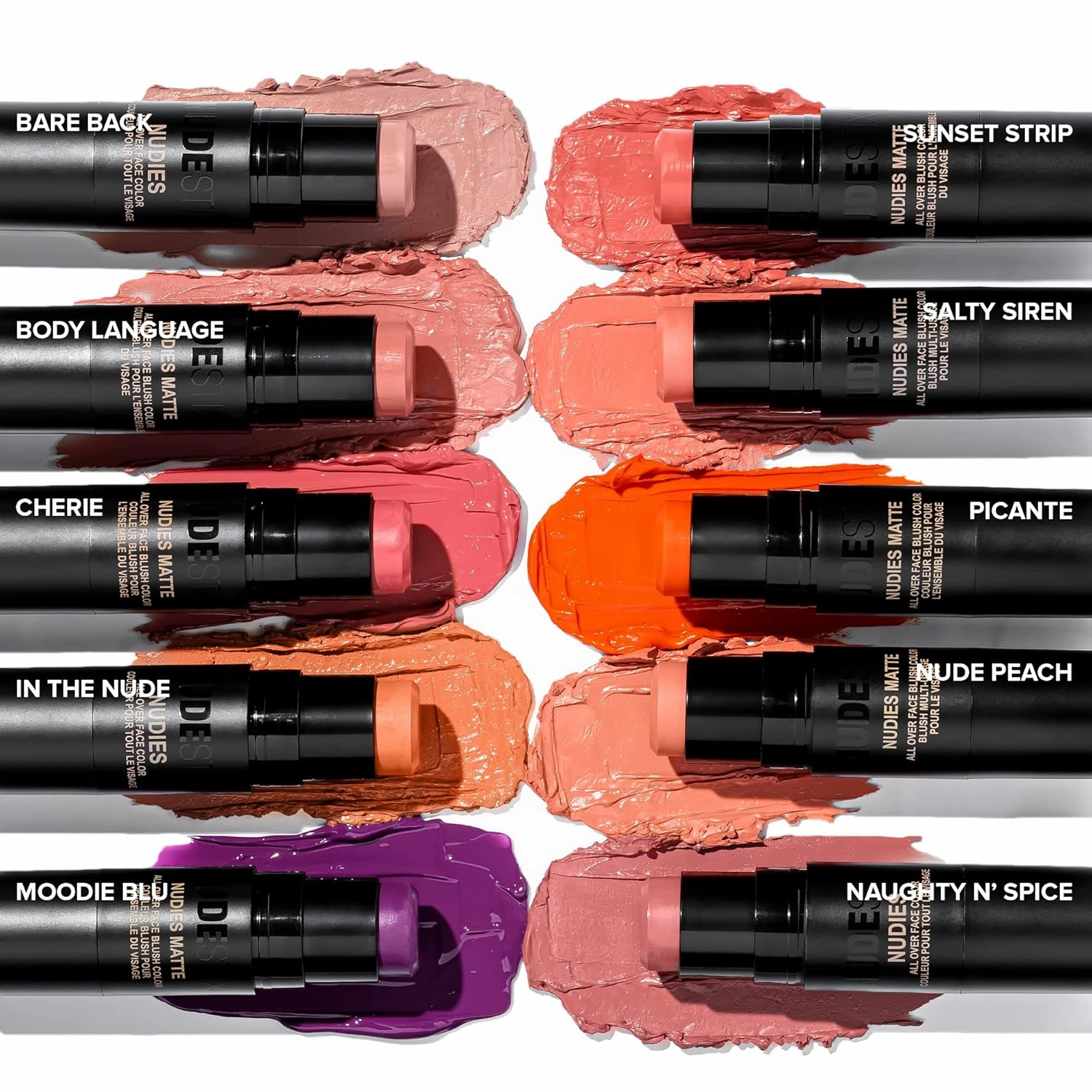 Nudestix Nudies Matte Cream Blush Stick 3-in-1 All Over Face Color - Blush Stick for Cheeks Eyes and Lips - Cream Blush for Cheeks w/Blending Brush
