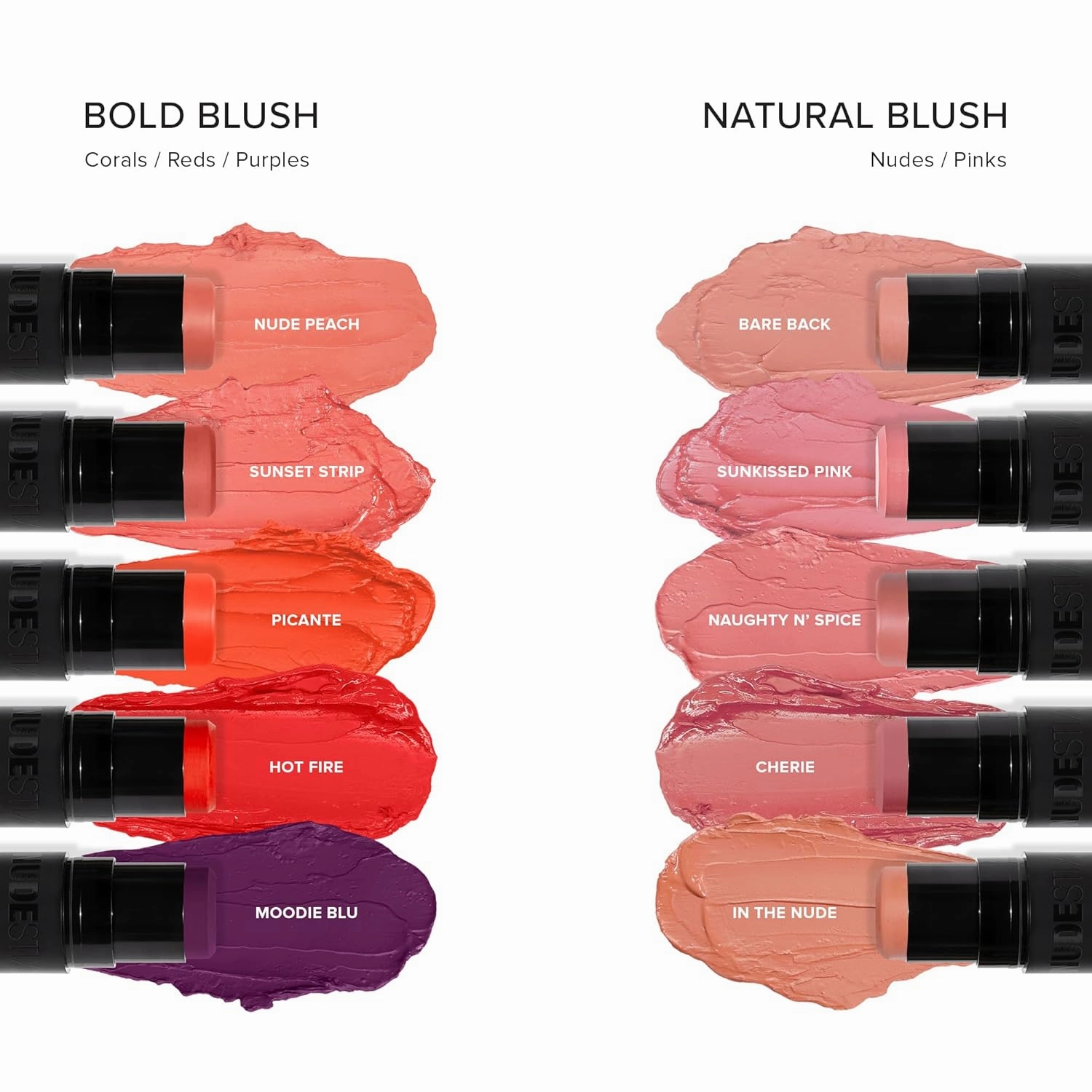 Nudestix Nudies Matte Cream Blush Stick 3-in-1 All Over Face Color - Blush Stick for Cheeks Eyes and Lips - Cream Blush for Cheeks w/Blending Brush