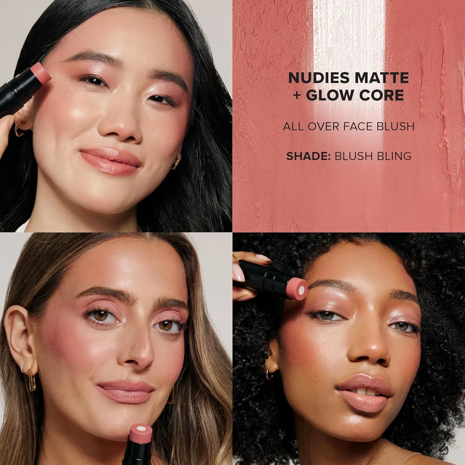 Nudies Matte   Glow Core All Over Face Blush Color - Blush Bling