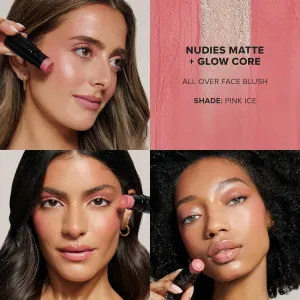 Nudies Matte   Glow Core All Over Face Blush Color - Pink Ice