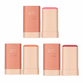 On the Go Makeup Blush Stick Long Lasting Natural Nude Makeup Tinted Moisture Stick Shadow Lips Cheek Waterproof Creamy Makeup Long Lasting Natural Nude Makeup for All Skin (3PC)