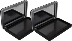 PartyKindom 2pcs Refillable Eyeshadow Boxes Matte Makeup Organizers for Blush and Powder Portable and Leak Travel and Storage