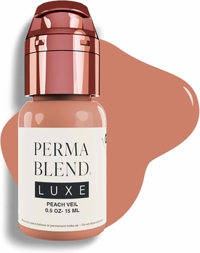 Perma Blend Luxe - Peach Veil - Vegan Lip Tattoo Ink - Soft Peach Microblading Pigment with Medium-High Opacity and Warm Base - Lip Blush & Permanent Makeup - Cruelty-Free (0.5 oz)