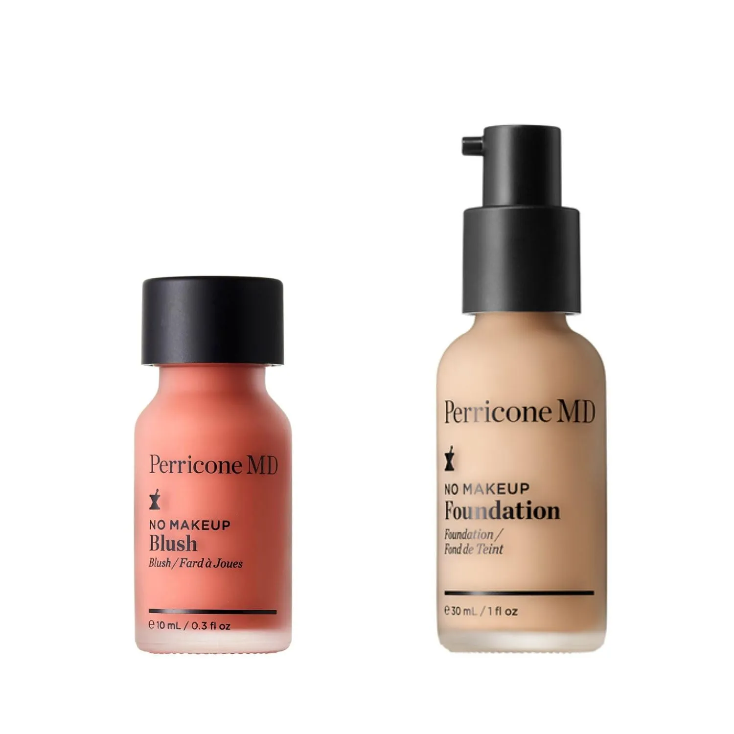 Perricone MD No Makeup Bundle: Lightweight Gel-Cream Blush & Buildable Semi-Matte Foundation Serum (Ivory)