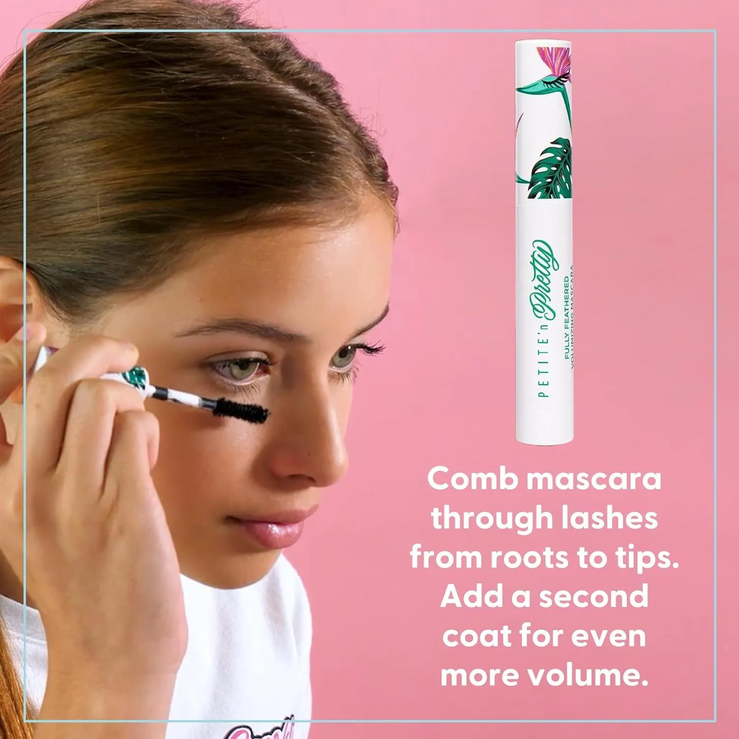 Petite 'n Pretty Fully Feathered Volumizing Mascara Duo- Non-Toxic Makeup for Kids, Tweens and Teens - Adds Instant Thickness and Definition