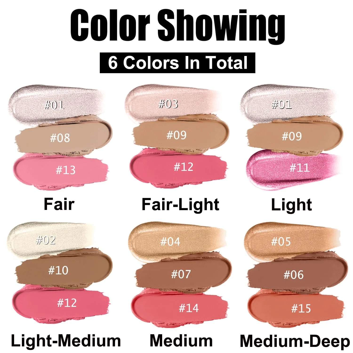 PHOERA Foundation,3 PCS Contour Stick Makeup Kit,Shades with Highlighter Stick,Blush Stick and Bronzer Contour,PHOERA Makeup Wrinkles Matte Natural Finish (102  Fair-Light Contour/Nude  #03,#09,#12)