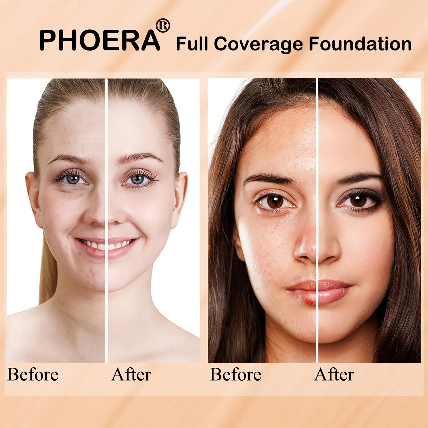 PHOERA Foundation,3 PCS Contour Stick Makeup Kit,Shades with Highlighter Stick,Blush Stick and Bronzer Contour,PHOERA Makeup Wrinkles Matte Natural Finish (102  Fair-Light Contour/Nude  #03,#09,#12)