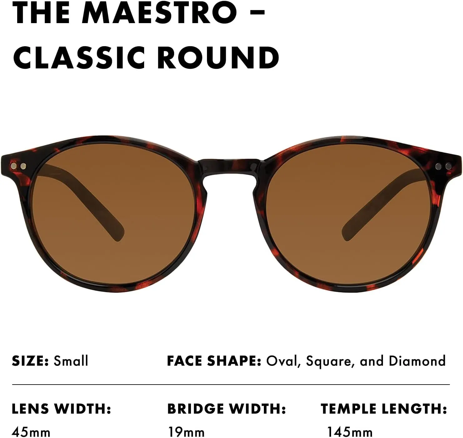 Prive Revaux The Maestro Classic Round Sunglasses – Handcrafted, Polarized Lenses, 100% UV Protection – For Men & Women