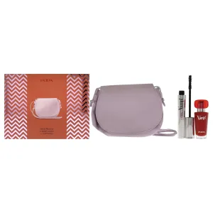 Pupa Milano Vamp! Mascara and Lipstick Kit 0.32oz Mascara - 100 Extra Black, 0.123oz Lipstick - 303 Iconic Red Women 3 Pc