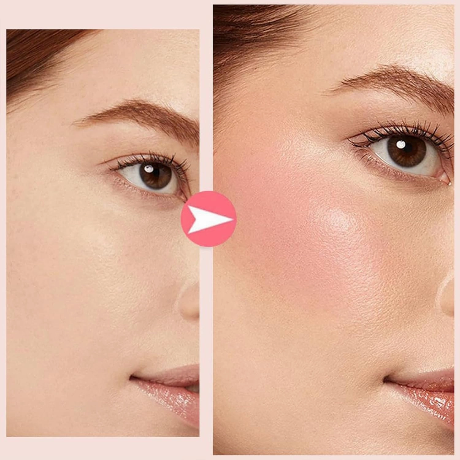 Quotationi Embossed Girl Blush for Cheeks, Embossed Smooth Powder Blush Palette for Cheeks, Matte Face Powder Blush Palette,Natural Makeup, Radiant Finish (2*Pink)
