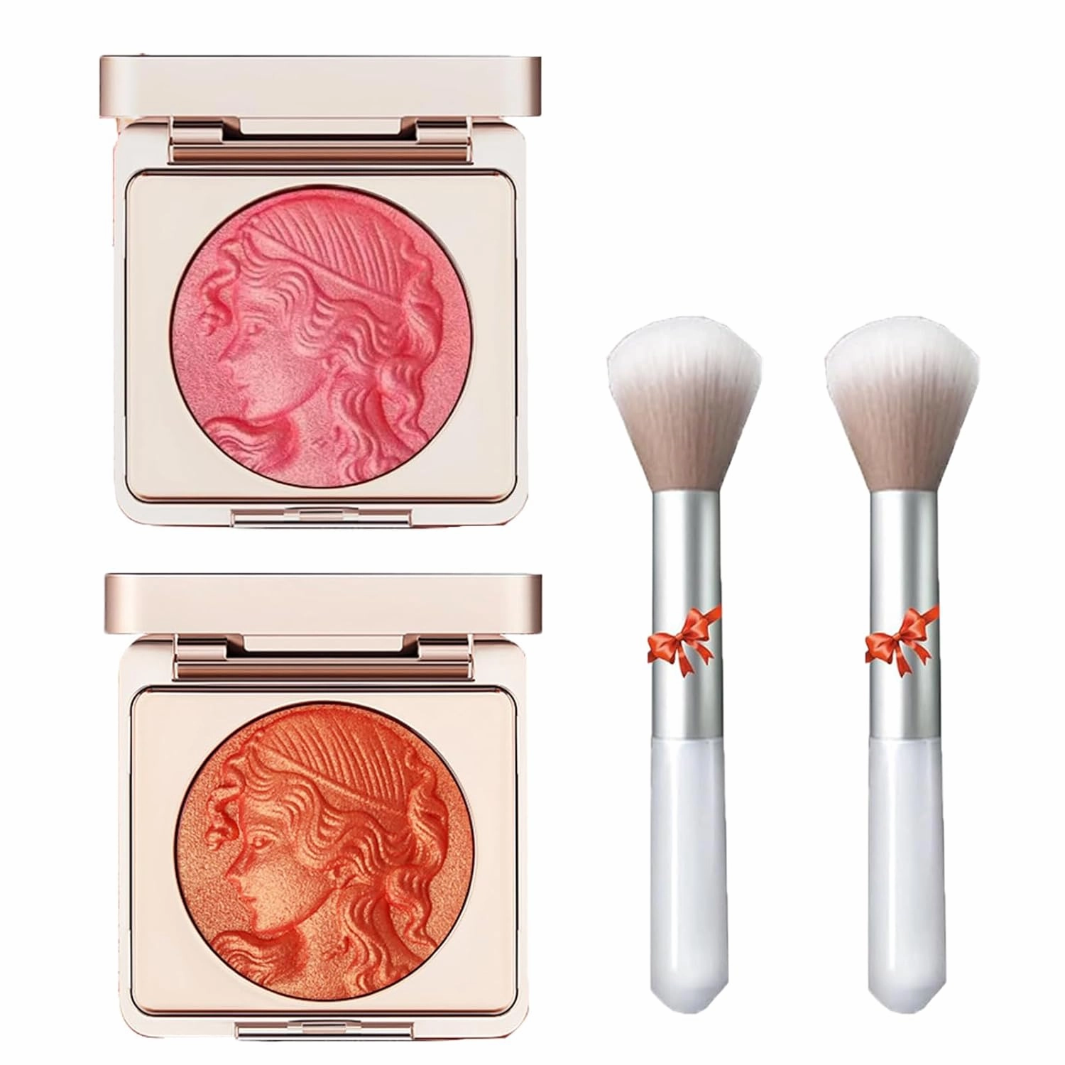 Quotationi Embossed Smooth Powder Blush Palette for Cheeks, Quotation Blush, Embossed Girl Blush for Cheeks, Matte Face Powder blush Palette, Embossed blush, Radiant Finish (2pcs-mix)