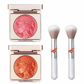 Quotationi Embossed Smooth Powder Blush Palette for Cheeks, Quotation Blush, Embossed Girl Blush for Cheeks, Matte Face Powder blush Palette, Embossed blush, Radiant Finish (2pcs-mix)
