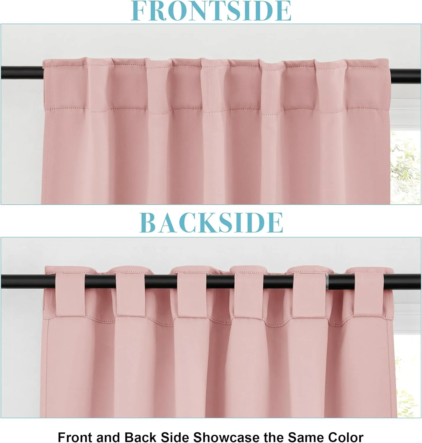 RYB HOME Girls Blackout Curtains 54 inches Long - Thermal Insulated Privacy Spring Drapes for Bedroom Living Room Bathroom, 42 inch Width x 45 inch Length, Peach Blush, 2 Panels