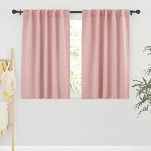 RYB HOME Girls Blackout Curtains 54 inches Long - Thermal Insulated Privacy Spring Drapes for Bedroom Living Room Bathroom, 42 inch Width x 45 inch Length, Peach Blush, 2 Panels