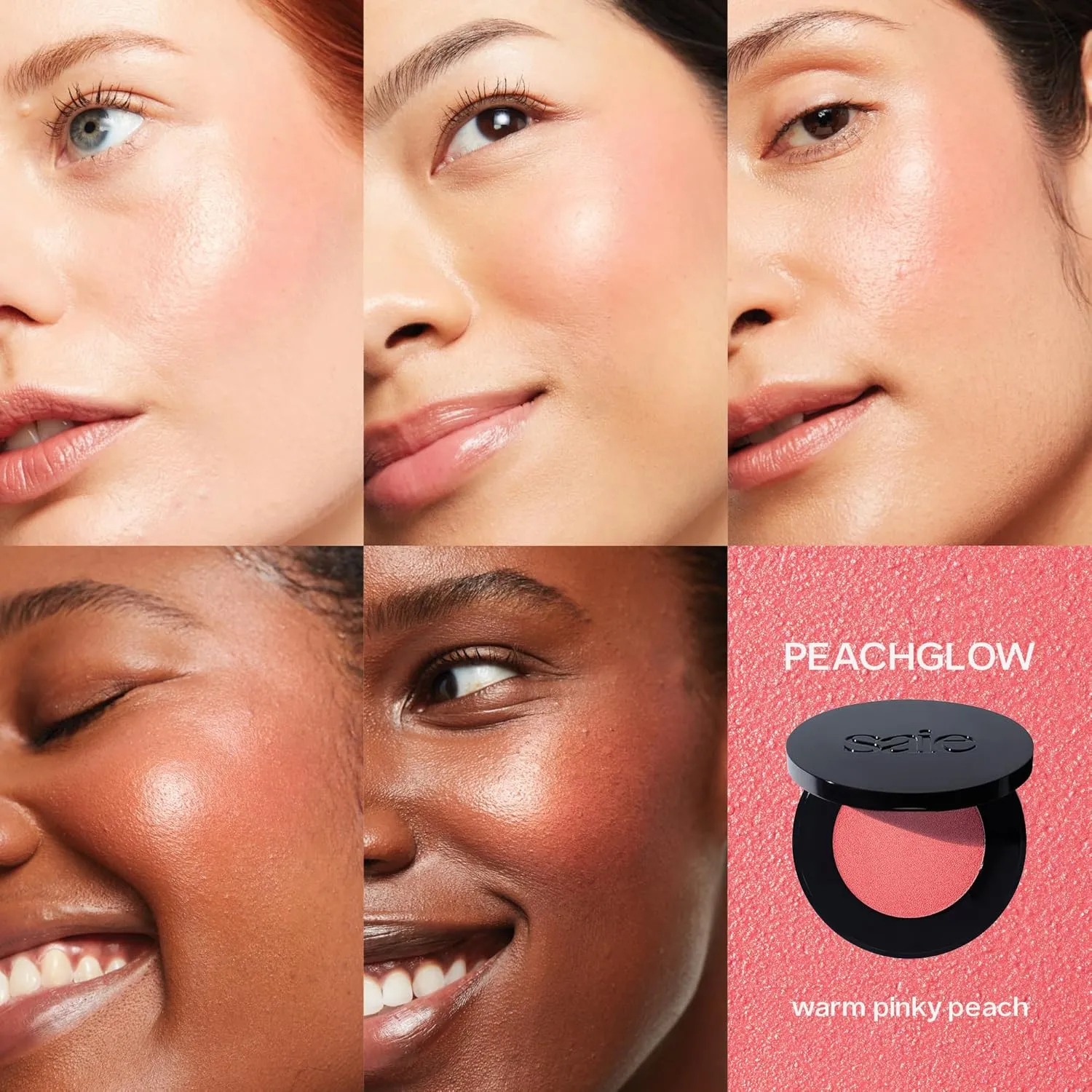Saie Glow Sculpt Multi-Use Highlighter   Cream Blush - Lightweight with Hyaluronic Acid   Micropearl for Radiant, Glowing Skin - Peachglow (.02 oz)