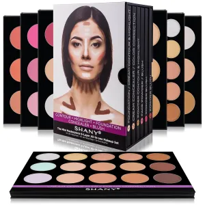 SHANY The Mini Masterpiece 6 Layers Makeup Foundation, Concealer, Camouflage, Contour, Blush and Face Cosmetics - 6 Make up Kits Palettes