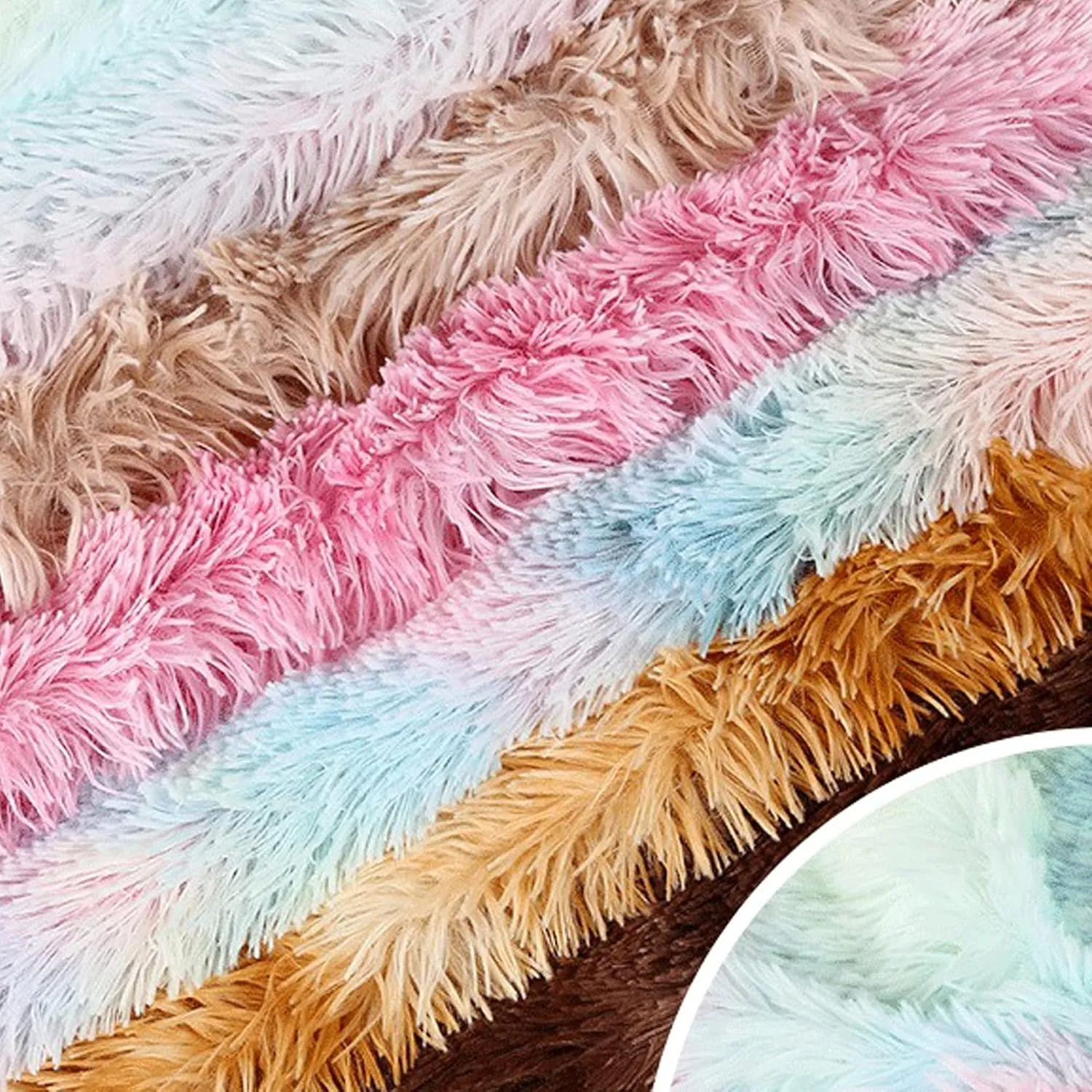 Soft Fur Faux Fur Throw Pillow Covers Red Pack of 2 Peach Blush Plush Decorative Tie Dye Pink Throw Girls Pillow Covers, Cute Cushion Cases Pillowcases for Sofa Couch Living Room Bedroom