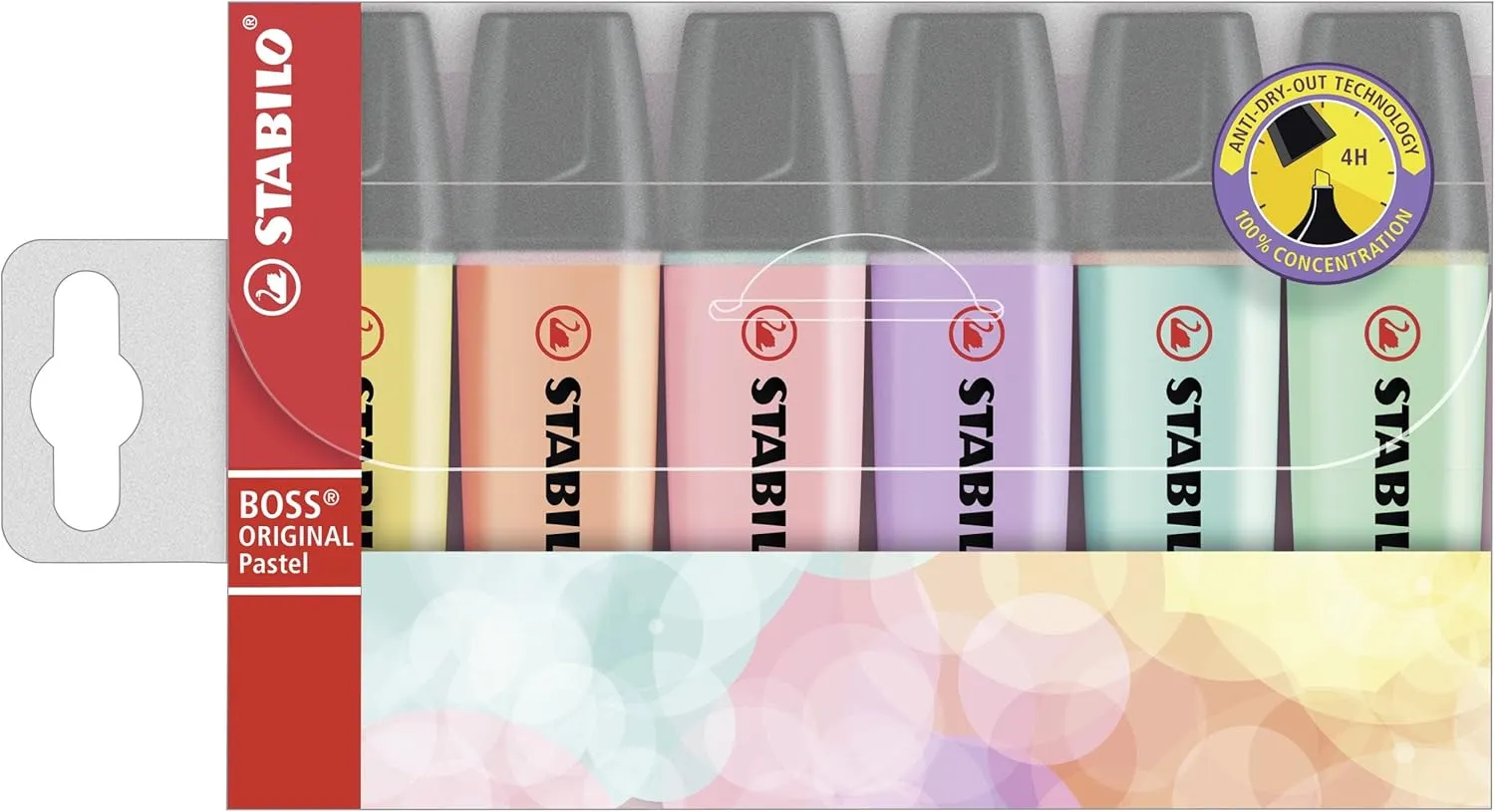 STABILO Highlighter BOSS ORIGINAL Pastel - 5 x Pack of 6 - Milky Yellow, Creamy Peach, Pink Blush, Lilac Haze, Hint of Mint, Touch of Turquoise