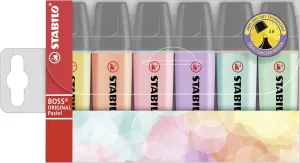 STABILO Highlighter BOSS ORIGINAL Pastel - 5 x Pack of 6 - Milky Yellow, Creamy Peach, Pink Blush, Lilac Haze, Hint of Mint, Touch of Turquoise