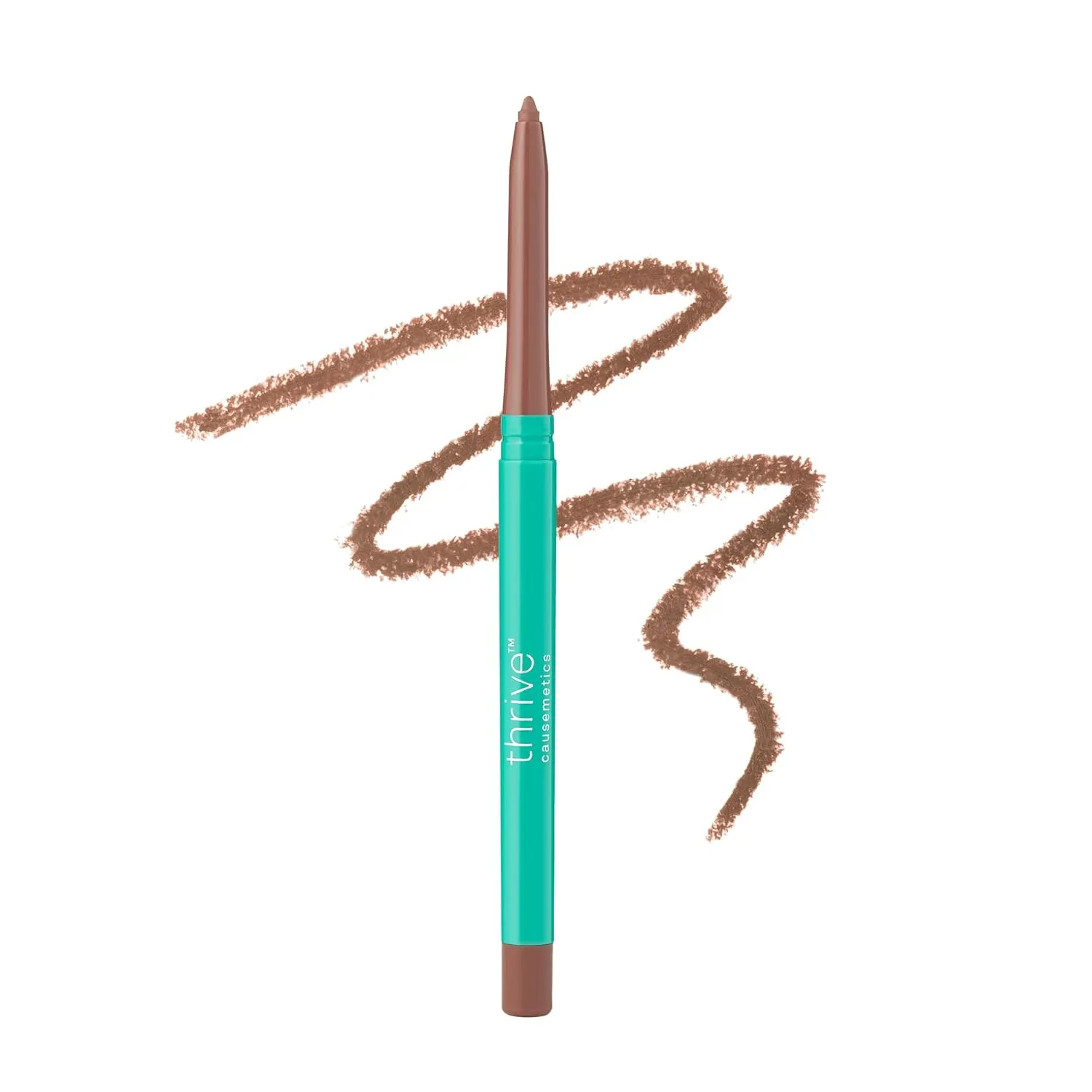 Thrive Causemetics Lip Filler Long-Wearing   Plumping Lip Liner, Shea Butter Hydrating Lip Plumper Retractable Lip Liner Pencil, Built In Sharpener, Vegan & Cruelty Free, Kackie (Mocha)