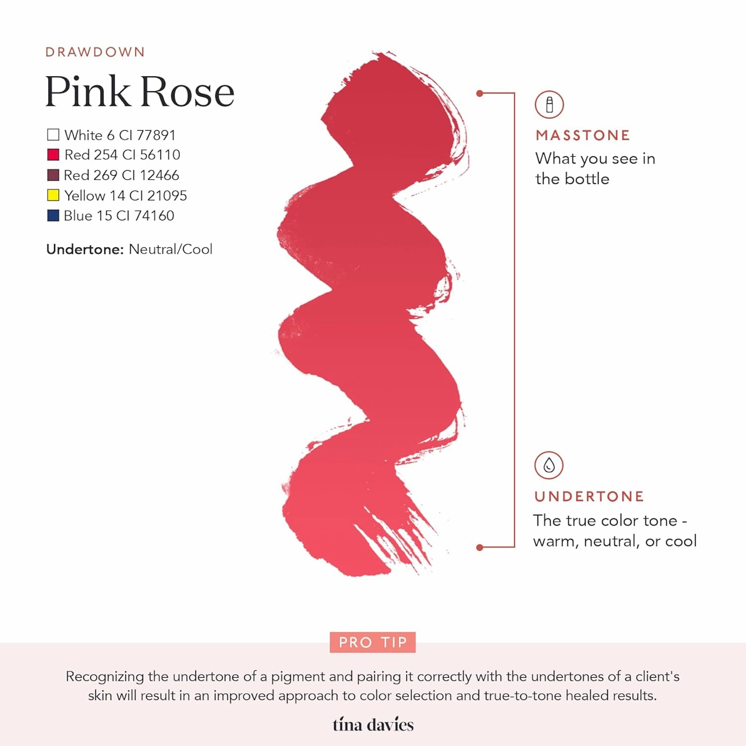 Tina Davies Professional Envy & Lust Lip Pigments - Permanent Lip Makeup - Colors Heal True to Tone - High Retention - Envy Pink Rose, 1/2oz/15ml Bottle