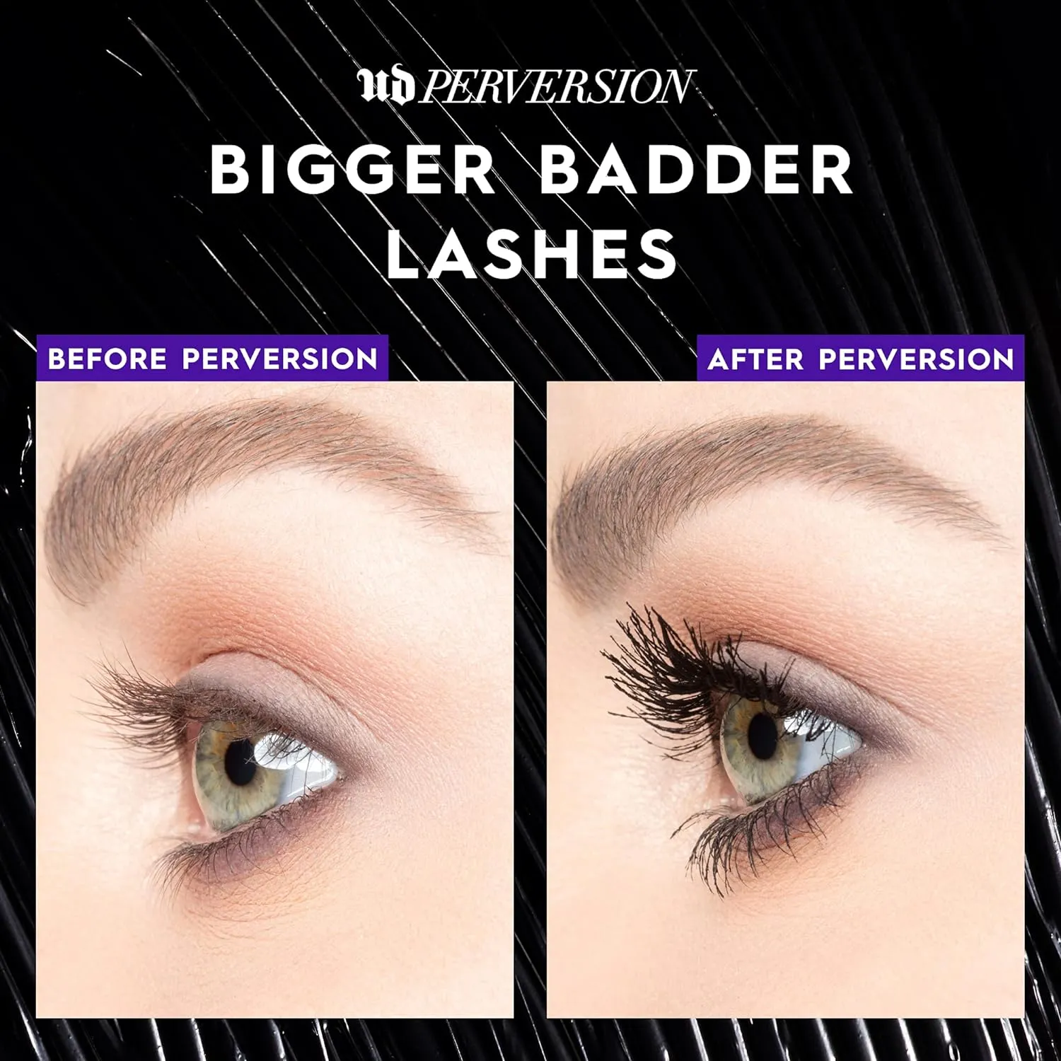 Urban Decay Perversion Volumizing Mascara, Black Lengthening Mascara, Buildable Lash Volume & Length, Longwear, Non-waterproof, Clump-free, Cruelty-free, Paraben-free, Intense Black