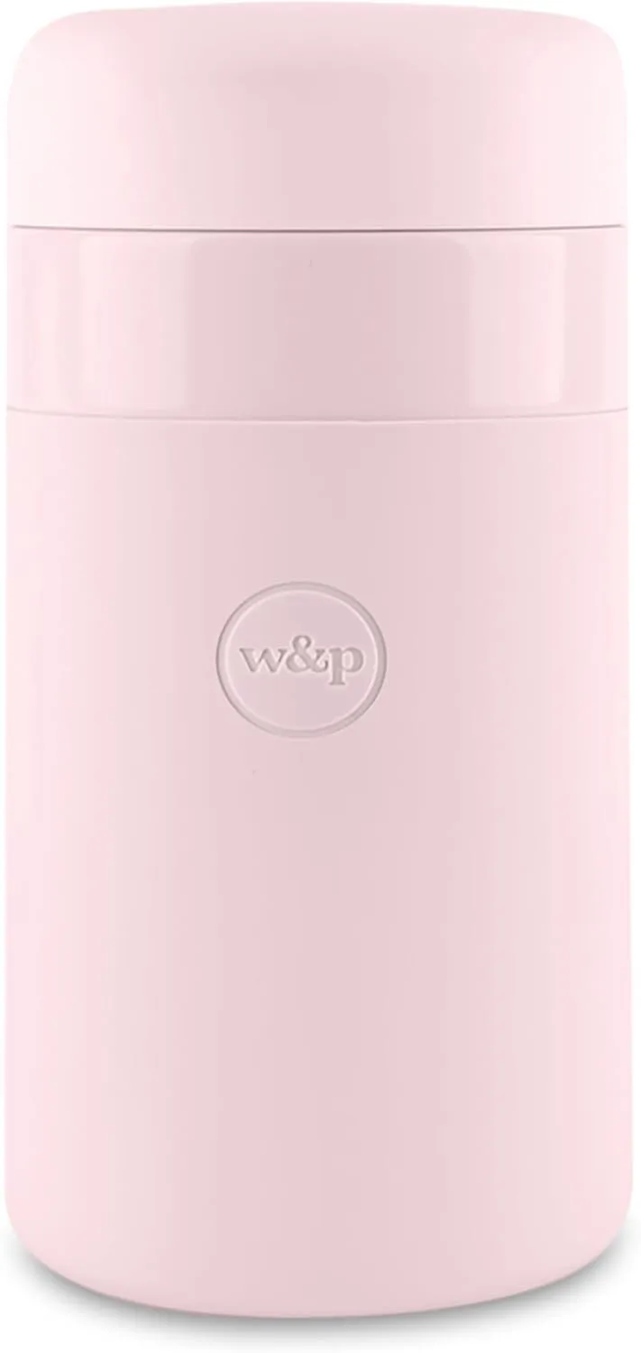 W&P Porter Insulated Bottle 12 oz | Clean Taste Ceramic Coating for Water, Coffee, & Tea | Wide Mouth Vacuum Insulated | Dishwasher Safe, Blush