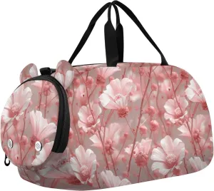 Wasteland Punk Zinnia Blush Peach Girl's Gym Duffel Bag with Shoes Compartment Multifunctional Overnight Bag for Travel, Swimming, Dance, Ballet bolsos de